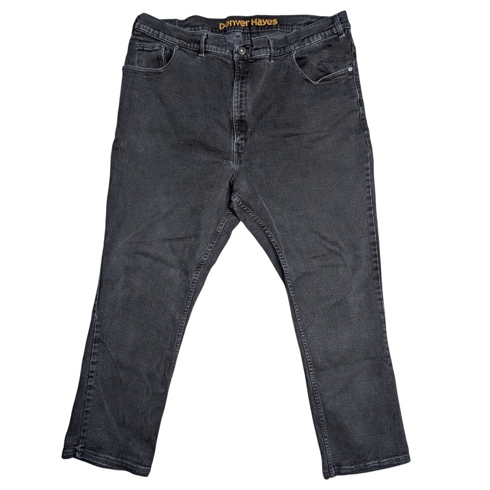 Vintage Denver Hayes 48 X 32 Black Straight Leg Cotton Stretch Big & Tall‎ Jeans